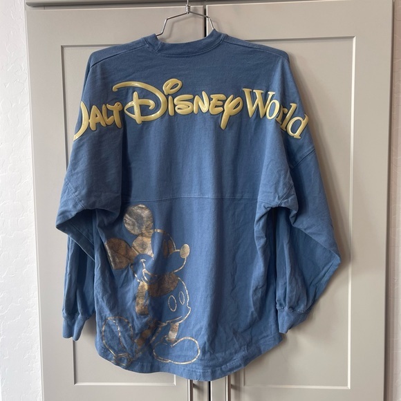 Walt Disney World 50 Puff Spirit Jersey Top Longsleeve Gold Mickey Mouse XS - Picture 1 of 10